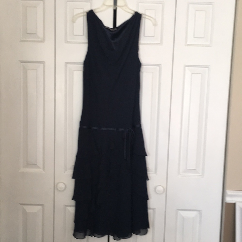 Size 12 Navy Blue drop waist midi dress
